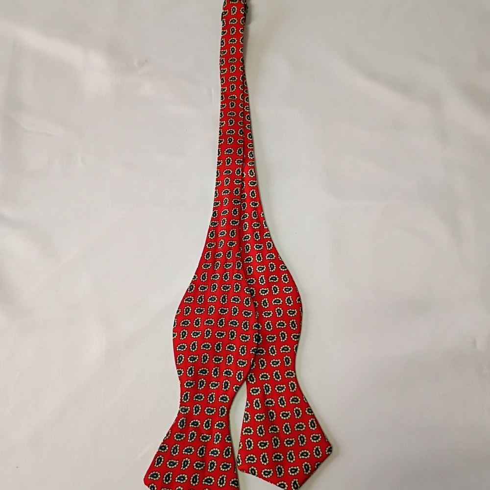 Robert Talbott Red And Blue Patterned Bow Tie - image 3